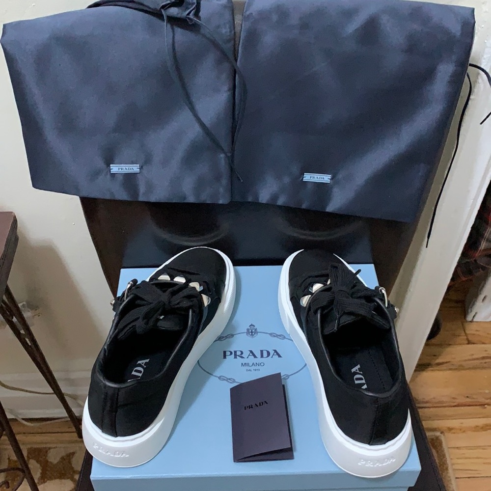 Authentic black prada nylon sneakers